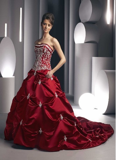red sexy wedding dress