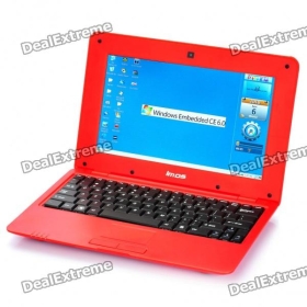 10" LCD Windows CE 6.0 Netbook w/ WiFi/RJ45/USB/SD - Black + Red (ARM V5 349.79MHz/256/2GB)