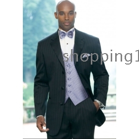New style custom  Groom Tuxedos men's wedding dresses (jacket pants vest tie kerchief )  