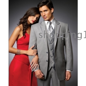 Drop shipping Hot sale Custom  Groom Tuxedos men's wedding dresses (jacket pants vest tie kerchief ) NO.003 