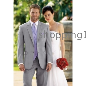 Drop shipping Hot sale Custom  Groom Tuxedos men's wedding dresses (jacket pants vest tie kerchief ) NO.004 