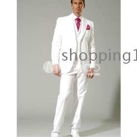 High quality fashion  men's Custom  Groom Tuxedos men's wedding dresses (jacket pants vest tie kerchief )  