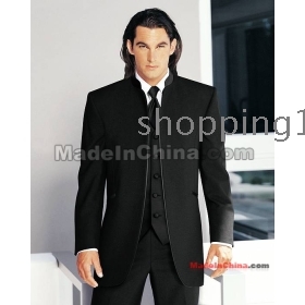 Best selling Groom Tuxedos men's wedding dresses (jacket pants vest tie kerchief ) NO 3