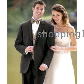 New style Groom Tuxedos men's wedding dresses (jacket pants vest tie kerchief )  