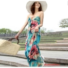 New Fashion V neck Floral dress,Bohemian style Maxi Chiffon Long skirt,free shipping-02