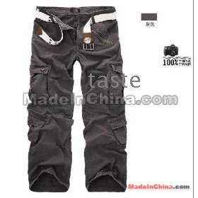 Wholesale - Korean relaxed outdoor men sports pants overalls wave of multi-pocket trousers straight casual pants uniform long pants