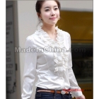 Free shipping - 2013 new girl han edition cultivate one's morality satin silk shirts women long sleeve shirts