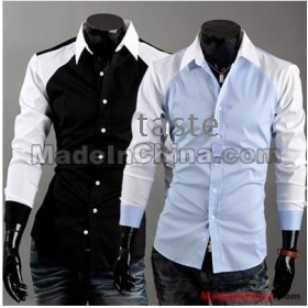 Wholesale - 1pcs wholesale!men's classic slim fit design casual cotton shirts shirt M-XL-06