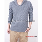 Wholesale -Winter 2012, new sweater/men's wear sweaters man dark stripes upset collar recreational sweater/coat