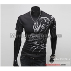 Free shipping --2013 new fashion men's T-shirt euramerican style tattoo round collar short sleeve T-shirt Q26/30 