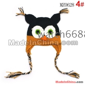 10pcsLovely handmade  spring Crochet OWL Hat kids hand Crochet OWL Beanie Animal Design  Crochet Hats KG07