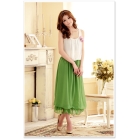 6159 Boximiya style lady green rose flower embellish chiffon dress 