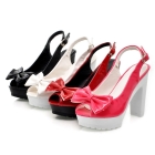 2012 New Street beat up favorite temptation color bow -high sandals size 34-39 #2