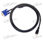 Gold Plated Mini HDMI Male to VGA Male Shielded Connection Cable (1.5M-Length)