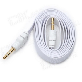 Flat 3.5mm Male to Male Audio Cable - White (105cm)