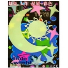 Baby Kid Gift Glow In The Dark Colorful Moon Star and Sun Stickers Bedroom Decor,50sets/lot