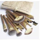 22pcs Bruches  Cosmetic Tool Makeup Brush Set Kit With Roll Up  Leather Bag Case#12620-1