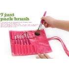  Professional 7pcs Makeup Brush Cosmetic Brushes set kits with Roll pu leather case #1302