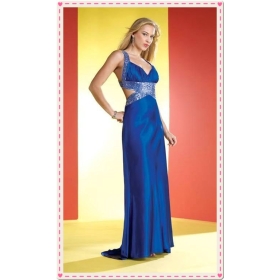 DXERSHNHB blue pretty sexy Free shipping chiffon voile  embroider beads wedding prom evening gown bridemaids dress 