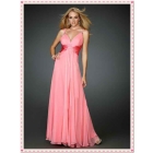 QA sexy pink Free shipping chiffon voile  embroider beads wedding prom evening gown bridemaids dress 
