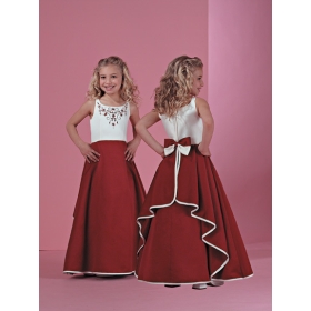 free shipping red and white dress! New style flower girl Dresses ( Custom-made ) size :#2---#14style flowr girl 