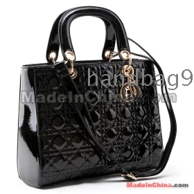 women diamond lattice handbag black red 2color