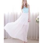 Fabulous Elastic Waist Double Layered Long Skirt White HD12060613-1