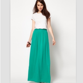 Free shipping Fashionable Womens dresses Romantic Style Drape  Long Skirt Green S,M,L CS12060421-4