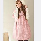 New Sweet Bowknot Back Short Sleeve Plaid Dress Pink JY13030323