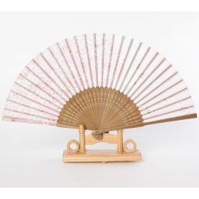 Free shipping10pcs/lot modern style bamboo and silk folding hand fan flower for wedding& party favors& home decoration furnishings