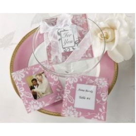 Picture Perfect Pink Glass Photo Coasters[FEIS-BD014]