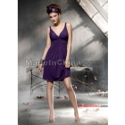 2012 Purple Sexy Chiffon  Knee Length Straps Empire  Bridesmaid Dress Evening Dress prom dress