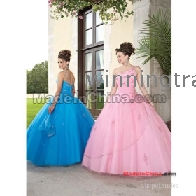 Hot! 2012 Sexy One Shoulder Ball Gown Tulle Applique  Dresses Gowns