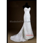 White Custom  strapless satin organza beaing applique sweetheart neck  floor length    up back Wedding Dress for  