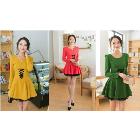 womens Puff long sleeved dress