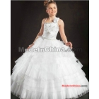 2012 white custom- organza beading  Flower Girl Dresses 