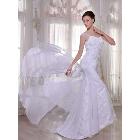 2013 new style White Sheath Sweep Satin Chiffon Wedding Dress