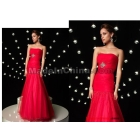 low price Custom-Made 2012 New A-Line Strapless Sleeveless Formal occasions Ankle-Length Chiffon Prom Dresses