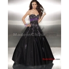  New arrival satin organza exclusive sweetheart neckling beading Embroidered  up prom dress free shipping 