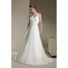 Free shipping ! Halter Sleeveless Chapel Taffeta Ruffles and Beading Bride Dress A-Line Wedding Dresses