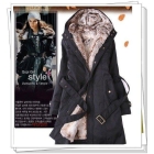 Free Shipping fur lining women's fur coats winter warm long coat jacket clothes   