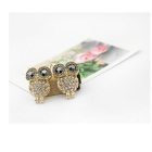 Wholesale -free shipping women fully-jewelled retro diamonds ear nail stud earrings owl earring jewelry 