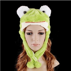 Wholesale free shipping pond frog frogs fashion hood hoods hoody hoodies hat winter hats cartoon animal model cap caps headgear chapeau 