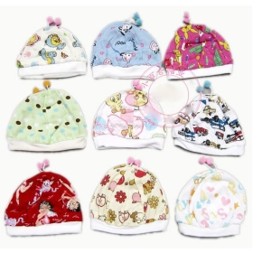 Wholesale free shipping 0-6 months old babies baby hat hats cap caps hood hoods newborn pure soft cotton random colors 