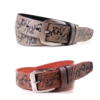 Wholesale free shipping new hot fashion belt close up retro pattern patterns Korean men's leather belts buckle