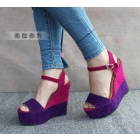 new Fashion Women's Sandals Simple Girl's Muffin Suede Wedge Heel Roman #2250012
