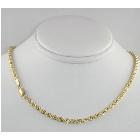 14K Solid Yellow Gold D.C. Rope Chain Necklace 3mm 22"