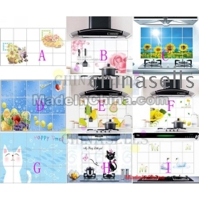 flower kitchen stickers Anti-oil paste queenkitchen anti-oil paste glass paste stickers 45 * 75CM