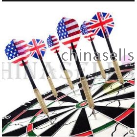 6pcs 18g brass steel tip dart hard dart removable dart shaft and dart flight UK USA National flag