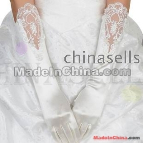 free ship embroidered flower bridesmaid bride gloves wedding gloves  gloves five-finger banquet bow gloves